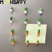 6pcs Cactus Fridge Magnet Refrigerator Magnetic Sticker 3D Cute Succulent Plant Message Board Reminder Home Decoration Kitchen