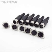 □  1pair 5pair DIN 3 4 5 6 7 8 Pin core DIN Male Plug Plastic Handle Female Mount socket Connector Hulled Panel Chassis Soldering P