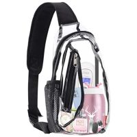 Fashion Transparent Crossbody Shoulder Bag Women PVC Storage Chest Pack Outdoor Waterproof Travel Fitness Bag