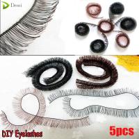 DEMI 5pcs อะไหล่ตุ๊กตา สีน้ำตาลอ่อนสีดำ ของขวัญวันเกิด ของเล่น DIY อุปกรณ์เสริม เด็ก ขนตา ขนตาตุ๊กตา