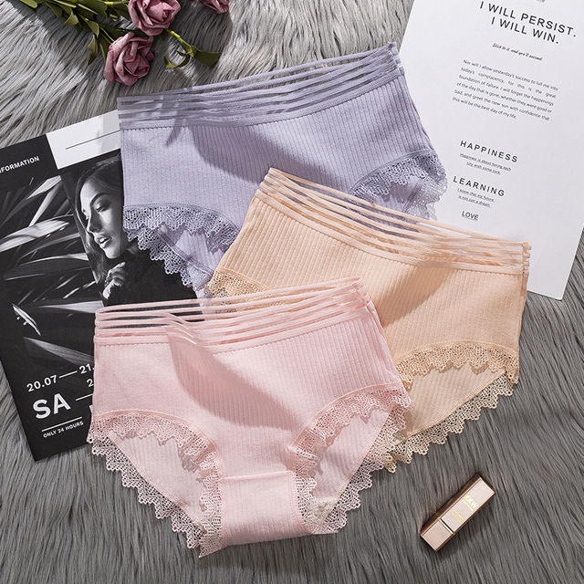 Fashion Cotton Middle-Waist Women's Panties Sexy Comfortable