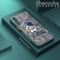 เคส Chenyyyka สำหรับ A91 OPPO F15 Reno 3 4G เคสลายการ์ตูนนักบินอวกาศขนาดเล็กบางมีน้ำค้างแข็งโปร่งใสแข็งขอบสี่เหลี่ยมกันกระแทกปลอกซิลิโคนคลุมทั้งหมดเคสนิ่มป้องกัน