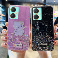 KOSLAM เคสโทรศัพท์กากเพชรบลิงเฮลโลคิตตี้น่ารักสำหรับ VIVO Y27 4G 5G Y36 4G 5G Y02A Y02 Y35 Y22 Y16 Y02S Y76 Y12A Y33S Y21T Y21 Y15A Y15S Y51A Y51 Y77 Y75 Y20 Y50 Y30ปลอกโทรศัพท์มือถือ TPU นิ่มสไตล์ใหม่ในสต็อก