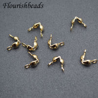 ขายส่ง 300pcs 4mm ทองเหลืองชุบทอง Connector Clasp CRIMP End ลูกปัด DIY สร้อยข้อมือสร้อยคออุปกรณ์เสริมสำหรับเครื่องประดับทำ-GEIWH MALL