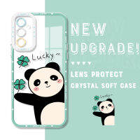 เคสมือถือใสสำหรับ Samsung Galaxy M23 5G ของแท้,คลุมทั้งหมด Casing Ponsel นิ่มลายการ์ตูนแพนด้าคริสตัลป้องกันกล้อง