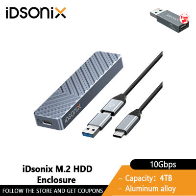 IDsonix ตู้ SSD M.2 NVMe กล่อง SATA คู่โปรโตคอลกล่องฮาร์ดดิสก์10Gbps NVMe PCIE Type C SSD เคสสำหรับ Macbook โปรพีซี