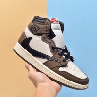 2023 New HOT [Original] ΝΙΚΕ T-S- x Ar- J0dn- 1 High Cut Barb All Basketball Shoes Men And Women. Sports Shoes Brown White Black {Free Shipping}