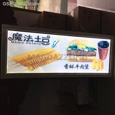 ☑➤ 3 Pces 24X40 Ultra Magro Alumínio กรอบรูปพับติด Led Iluminado Placa De Sinal Do Menu Para O Restaurante