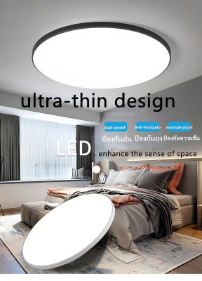 LEDโคมไฟบางเฉียบเพดาน LED โมเดิร์นรอบ AC220V 32W/48W/80W ในร่มอะคริลิค Ultra Thin โคมไฟเพดาน LED ตกแต่งบ้าน