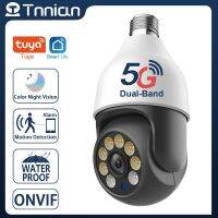 Tnnian 4MP 5G WiFi Light Bulb Surveillance Camera Waterproof Color Night Vision Wireless Security PTZ Camera E27 Interface Tuya Household Security Sys