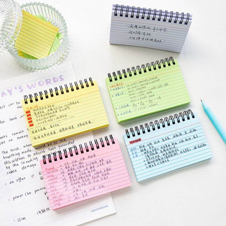 SYS 50PCS Index Cards, Ruled Flash Cards With Double Covers Record