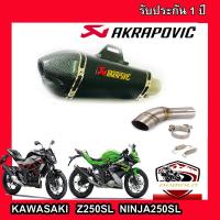 ท่อninja250sl z250sl slip on  สลิปออนท่อ akrapovic shorty 2รู อุปกรณ์ครบชุด รับประกันคุณภาพสินค้า 1 ปี เสียง แน่น ทุ้ม หล่อ ใส่ได้เลยตรงรุ่นไม่ต้องแปล