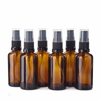 6pcs 50ml Amber Glass Spray Bottle w/ Fine Mist Sprayer Travel Refillable Aromatherapy Perfume Atomizer Empty Cosmetic Container Travel Size Bottles C