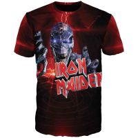 [เสื้อยืด Cloud Sense]    maiden iron 80s Retro 3d Emblem Band Tee T-Shirt