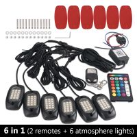 4/5/6Pcs RGB ไฟหน้า LED Underglow ชุดไฟ LED นีออนเพลงแอปรีโมทคอนโทรลโหมดสำหรับเอสยูวีออฟโรดรถบรรทุกรถจี๊ปรถ ATV 12V