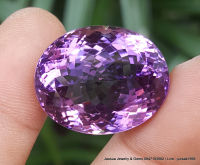 พลอย อเมทิส { Amethyst } 47.55 ct. พลอยดิบธรรมชาติ ***#อัญมณีประจำราศีกุมภ์ (14 ก.พ. – 13 มี.ค.) :: -ขนาด 19.1 x 24.0 x 15.8 mm. -รูปทรง ไข่  -สี ม่วงเข้มๆ -ความสะอาด VVS -ค่าความแข็ง 7 -ประเทศ AFRICA