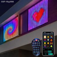 ❣16ig3506พิกเซล Tira De Luz นำ WS2812 RGB เครื่องหมาย Padrão De Texto DIY Decoração Natal App Programável