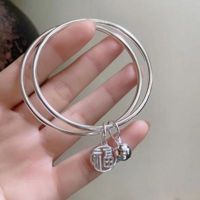 ◑❄ LaoXianghes new sterlingbracelet s999 solid solidSansheng Sanshi gives his girlfriend and girlfriend a birthday gift