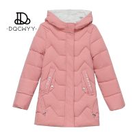 ▦✟♣ Womens Jacket New Mid Length Cotton Korean Thickened Warm Hooded Parkes Coat Parkas