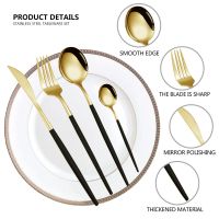 24Pc Western Dinnerware Set 304 Stainless Steel Cutlery Set Steak Knife Fork Teaspoon Set Tableware Kit Flatware Set Kitchenware