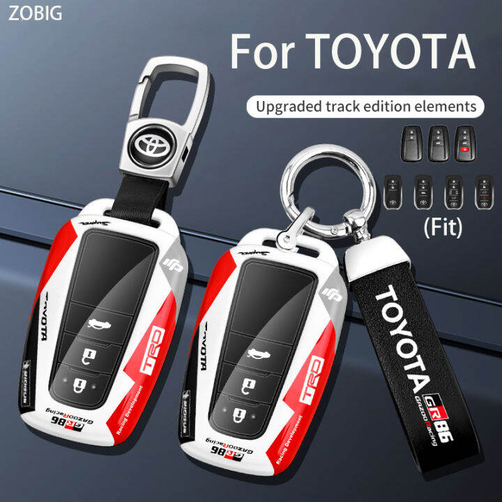 ZOBIG ABS Key Fob Cover for Toyota Car Key Case Shell with Keychain Fit ...