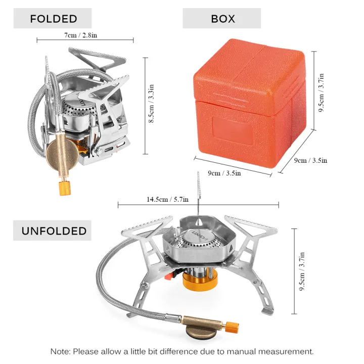 lixada-พับ-windproof-เตาแก๊สตั้งแคมป์แบบพกพากลางแจ้งทำอาหารพับ-piezo-จุดระเบิดเตาแก๊สพร้อมกล่อง