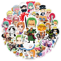 50Pcs Anime ONE PIECE Luffy Stickers For Car Laptop PVC Backpack Home Decal Pad Bicycle