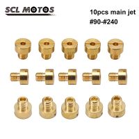 SCL MOTOS 10pcs Motorcycle Carburetor Main Jets Set Thread Injector Nozzle 90- 240 For HS40 HSR42 TM36 VM16 VM29 Carb Moto