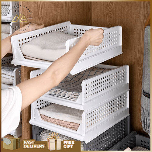 STACKABLE TRAY/ DRAWER RACK/ CLOTHES STORAGE ORGANIZER
