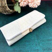 Cotton And Linen Three-Fold Wallet Handmade Buttonhole Loop Plain Bag Diy Production Creative Arts Chinese Style Printable Blank Bag