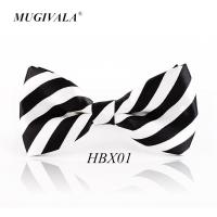 Classic Bow Tie For Men White Black Diagonal Striped Pattern Bowtie Fashion Cravat Leisure Brand Nails Screws Fasteners