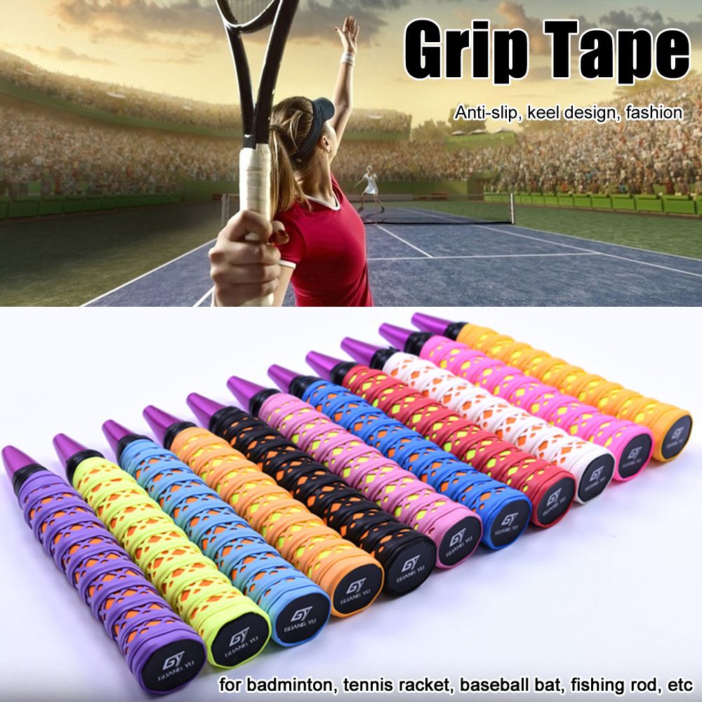 Green Badminton Racket Skidproof Anti Skid Sweatband Grip Tape Training Device 