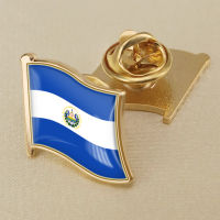 El Salvador Salvadoran Flag Crystal Resin Badge Brooch Flag Badges of All Countries in the World All-metal Brooch Copper Brooch Collection