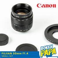 เลนส์มือหมุน Fujian 50mm F1.4 เลนส์ละลาย CCTV โบเก้หมุนวนๆ สำหรับใส่กล้อง Canon EOS M