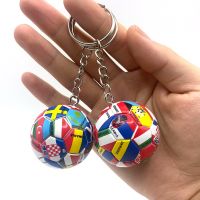 New Multinational Flag Football Chain Spain Soccer Pendant KeyChains Souvenirs Accessories