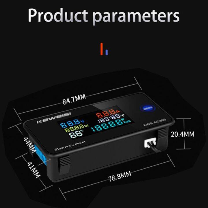 be-worth-lcd-วัตต์มิเตอร์กระแสไฟฟ้าเครื่องวัดพลังงานดิจิตอล-ac-50-300v-ความถี่โวลต์มิเตอร์แอมมิเตอร์วัดและปรับระดับ