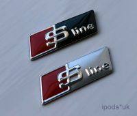 ราคาต่อ 1 ชิ้น ขนาด 2.7 * 0.8 cm โลโก้จิ๋ว เอสไลน์ แต่ง ออดี้ ทั่วไป * S line * tiny logo for side or steering emblem Audi A1 A3 A4 A5 A7 Q3 Q5 Q7 S3 S4 S5 S6