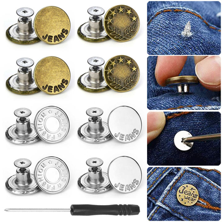 36 Style Waist Button Free of Nails Detachable Jeans Button with ...