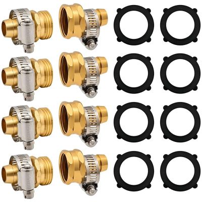 Promotion! Garden Hose Repair Kit Aluminium Water Hose Repair Kit Hose Connectors With Clamps For 5/8 Inch Or 3/4 Inch Hose Watering Systems Garden Ho