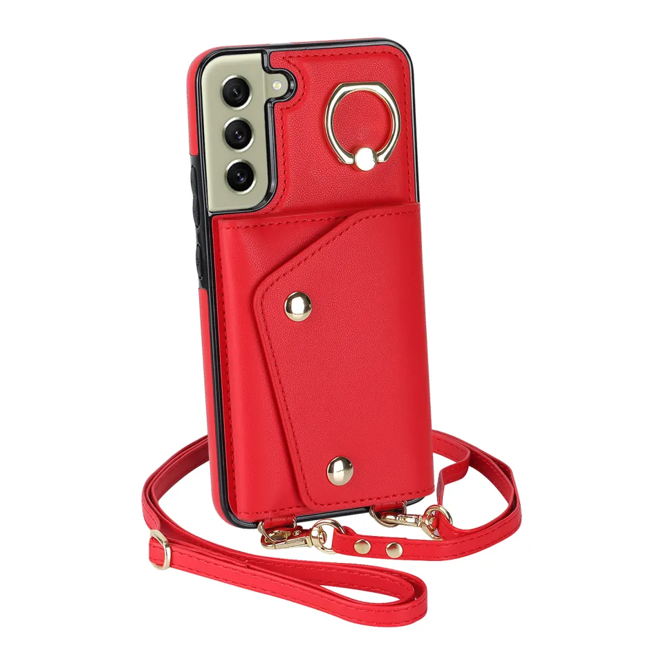 Crossbody Faux Leather Phone Case For Galaxy S23 Ultra S22 Ultra