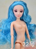 (Popular toys) ของเล่นเด็กของขวัญวันเกิด1/6 BJD หัวตุ๊กตาที่มีผมหยักสีฟ้า3D ตาจริง12ข้อต่อร่างกายสำหรับตุ๊กตาขนาดเล็ก