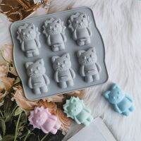 【lz】✷❀﹍  Molde de silicone com 6 cavidades para making leão urso animal gato para bolo chocolate sabão resina argila pedra aroma 3d faça você mesmo