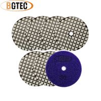 BGTEC 7pcs 4 /100mm 30 Diamond Resin Bond Dry Polishing Pads for Granite Marble Ceramic