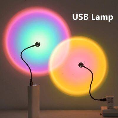 Mini Led USB Sunset Lamp Projector Home Decor Night Light Portable Neon Light for Living Room Wall Photography Room Decoration