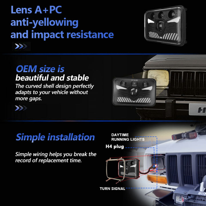 ไฟหน้า-led-4x6ความสว่างสูง-ยกระดับความปลอดภัยและการมองเห็นของรถของคุณด้วยไฟคุณภาพที่เหนือกว่า