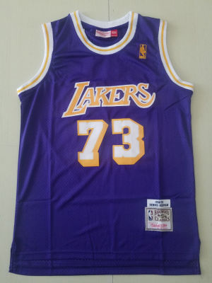 Ready Stock 2022 2023 Newest No 73 Mens Dennis Rodman Los Angeles Lakerss Mitchell Ness 1998-99 Hardwood Classics Swingman Jersey - Purple