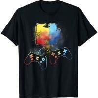 Autism Awareness Kids Video Gamer Puzzle Piece Blue Boys Men T-Shirt