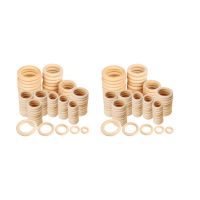 240Pcs Natural Wood Rings Set, Unfinished Macrame Wooden Ring, Wood Circles for DIY Craft, Ring Pendant Jewelry Making