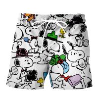 ▦✖☁ Summer cross-border explosive cartoon Snoopy shorts 3D digital printing beach pants for men and women casual one piece dropshipping