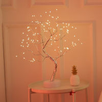 Fairy Tree Table Lamp BatteryUSB Copper Wire LED Fire Mini Decorative Desk Night Light Home Bedroom Gifts Christmas Decoration